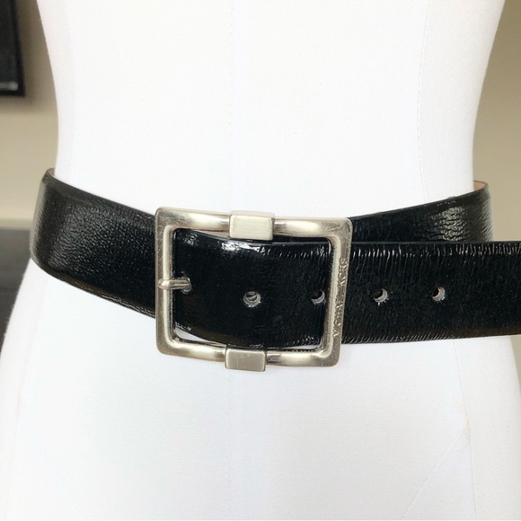 MICHAEL Kors black patent leather wide belt silver buckle main image 6
